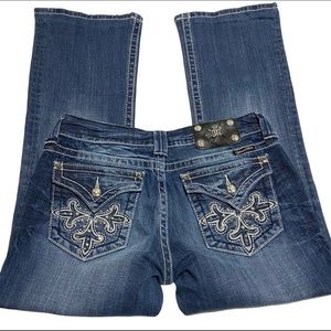 Miss Me Style JP5335B3 Embroidered Embellished Jeans 30 Professionally Shortened